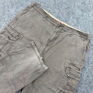 Unionbay Cargo Pants 42x32 Brown Distressed Cotton Utility Mens